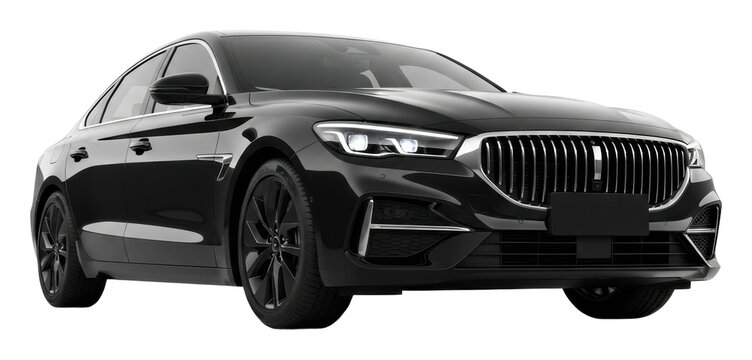 Luxury car showcase urban automotive daylight isolated on transparent background