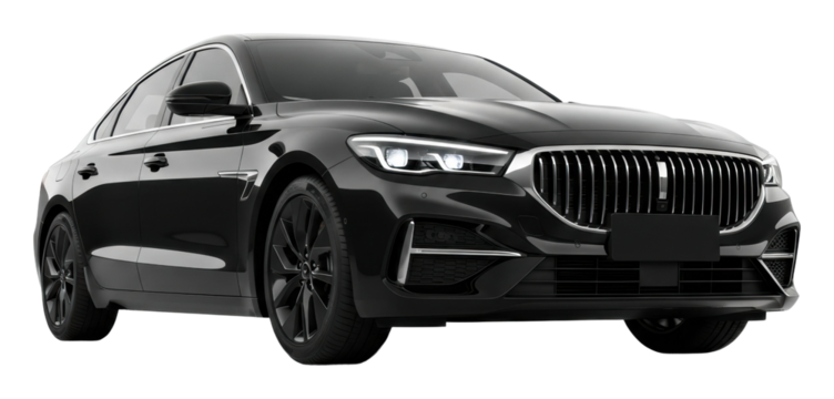 Luxury car showcase urban automotive daylight isolated on transparent background