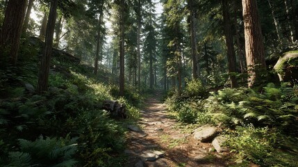 A picture of a Pacific Northwest forest trail