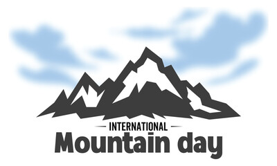 International mountain day. Mountain landscape vector illustration icon with sky silhouette design