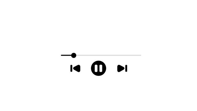 Play or pause button animation. Music or video play bar icon.