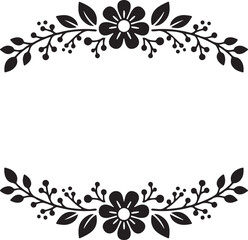 Floral Decorative Border Elegant Flower Wreath Divider and Wedding Invitation Frame Element