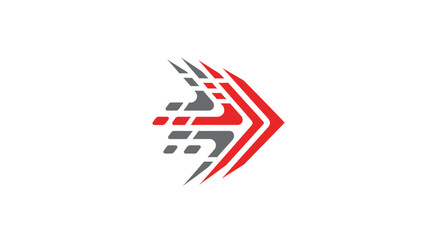 Obraz premium Abstract Arrow Logo Illustrating Speed and Direction with Modern and Digital Aesthetics