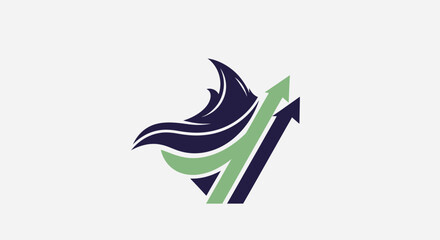 Abstract Arrow Logo Illustrating Growth, Progress, And Success In Minimalist Style.