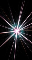 Vibrant light explosion effect, stunning energy burst on black backdrop