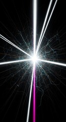 Stunning abstract light burst with vibrant energy on black backdrop
