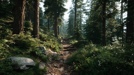 A picture of a Pacific Northwest forest trail