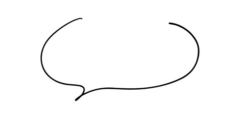 Simple Hand-drawn Pen Speech Bubble - Vector
