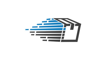 Abstract Box Icon Illustrating Rapid Delivery and Swift Freight Transportation