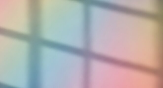 Soft geometric window shadow grid on abstract pastel gradient