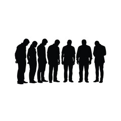 Group of men in silhouette looking down silhouette