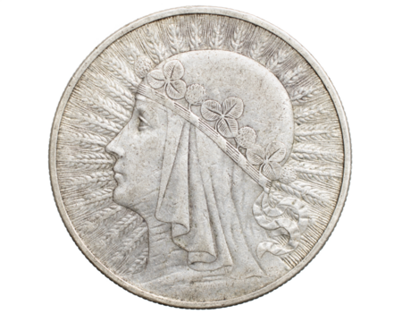 ten Polish zloty coin on a white isolated background - Powered by Adobe