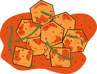 깍두기 김치 일러스트레이션