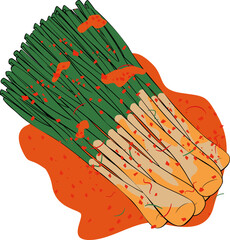 파김치 일러스트레이션