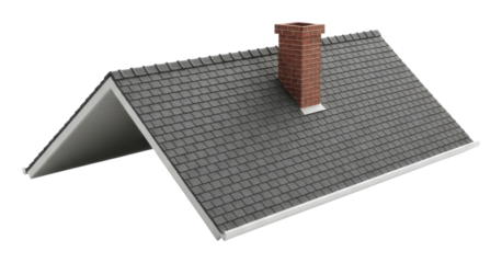 Stylish residential roofs with chimneys a modern aerial perspective isolated on transparent background