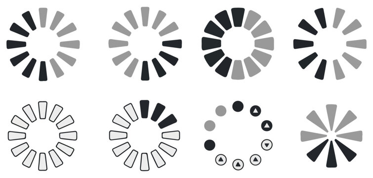 circular loading spinner progress icon set