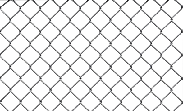 Metal chain link fence  isolated on a transparent background. - Powered by Adobe