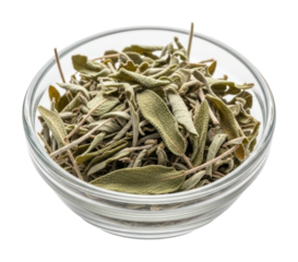 Harvesting dried sage leaves kitchen food preparation home isolated on transparent background