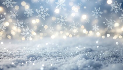 Winter wonderland snowflakes falling serene outdoor environment beautiful bokeh effect captivating atmosphere peaceful nature scene frosty landscape magical winter concept