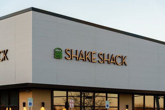 Dewitt, NY - Nov 19, 2025: Shake Shack restaurant, part of a 500-location global chain known for burgers, fries, and frozen custard