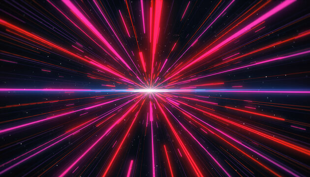 Red and Pink Light Streaks Zooming Through Space dynamic