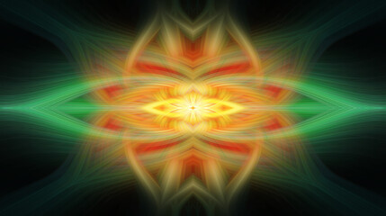 Abstract Fractal Swirls of Green Yellow and Red pattern