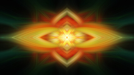 Abstract Swirling Light Pattern With Yellow Orange And Green Hues