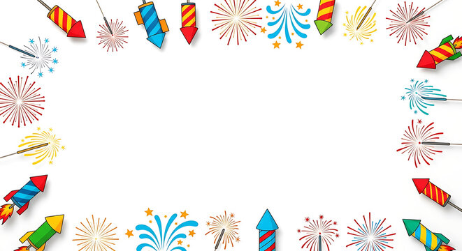 Fireworks Minimal Flat Lay