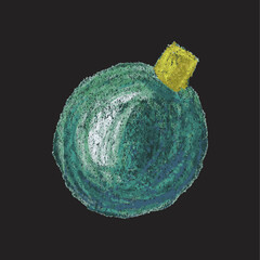 Christmas Baubles Clipart – Boules de Noël colorées dessinées au pastel, décorations festives faites main pour cartes, affiches et projets créatifs