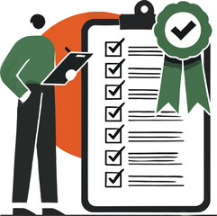 A man with checklist concepts