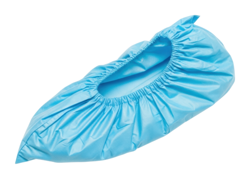 Protective blue shoe covers for clean environments healthcare safety isolated on transparent background