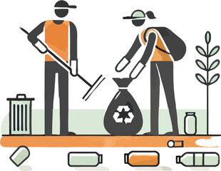 Waste reclying a man and woman at outdoor