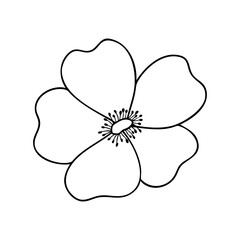 May birth flower hawthorn, line art vector, black and white botanical illustration, elegant floral sketch, minimalist outline drawing, hand drawn monochrome flower design, vintage aesthetic