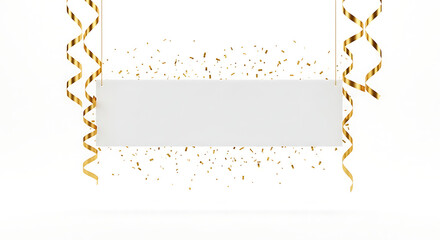 New Year Blank Banner With Gold Decor