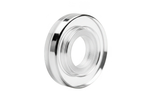 Shiny silver ring with oval opening isolated on transparent background