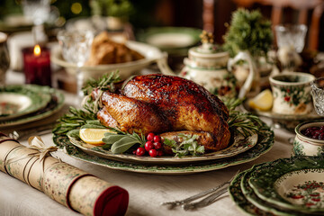 Traditional Christmas roast Turkey dinner