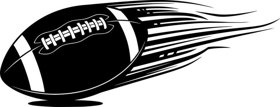 American football with motion trails
