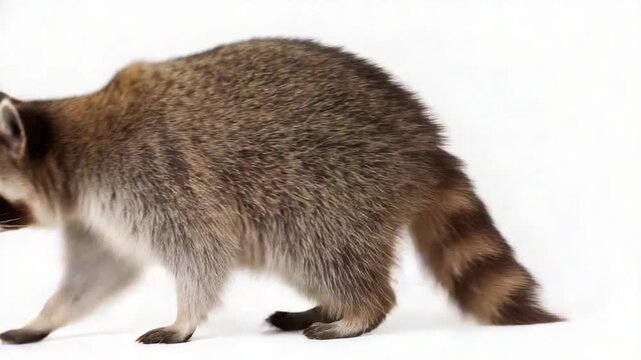 This footage features a lively raccoon exploring its surroundings. Ideal for wildlife documentaries, educational content, or creative projects. Generative AI