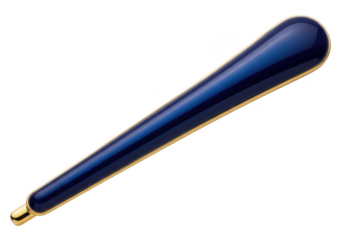 Elegant blue and gold shoe horn isolated on transparent background