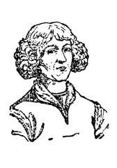 Nicolaus Copernicus, 1473 - 1543, Renaissance astronomer who formulated the heliocentric model, old vintage illustration, 1897.