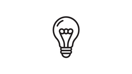 Light bulb icon simple line art vector illustration isolated on white background for web design and creative projects