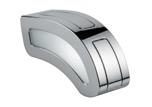 Shiny chrome gear shift knob isolated on transparent background