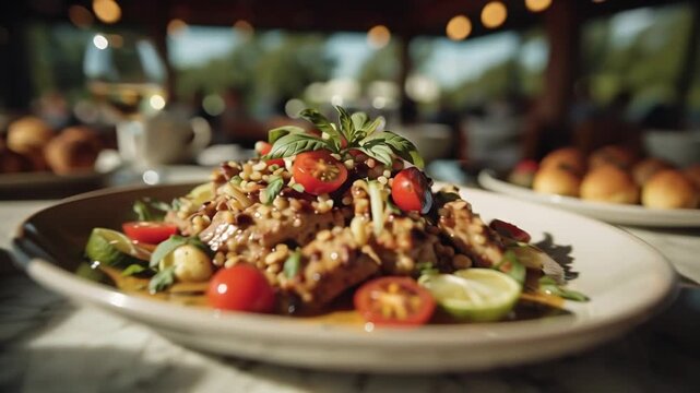 Thai Larb Salad, Authentic Cuisine, Restaurant Dining, Food Photography