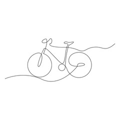 Bicycle One Line Drawing Minimalist Continuous Line Bike Illustration Art