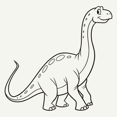 Cute cartoon brontosaurus dinosaur outline © Didi