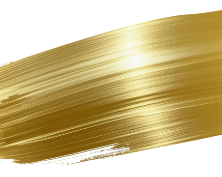 Golden paint stroke, golden paint stain, isolated on a transparent background PNG