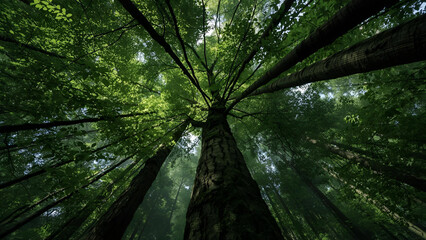 green forest in the morning