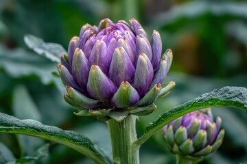 Fresh Artichoke Buds and Leaves Organic Vegetable Cultivation