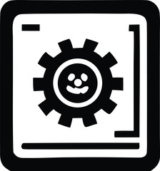 Friendly gear icon in digital interface for optimal user experience