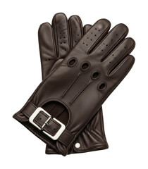 Stylish leather driving gloves for activities casual isolated on transparent background